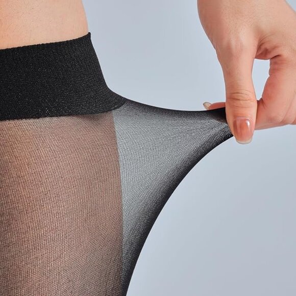 Sheer Knee High Stockings Black 12 Pairs - Picture 8 of 8